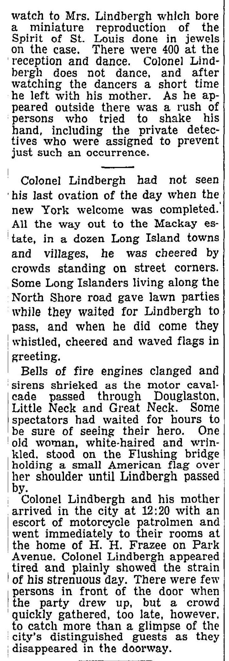 Air Hero Lionied at Social Function New York Times June 14 1927 Page 2 copy 4
