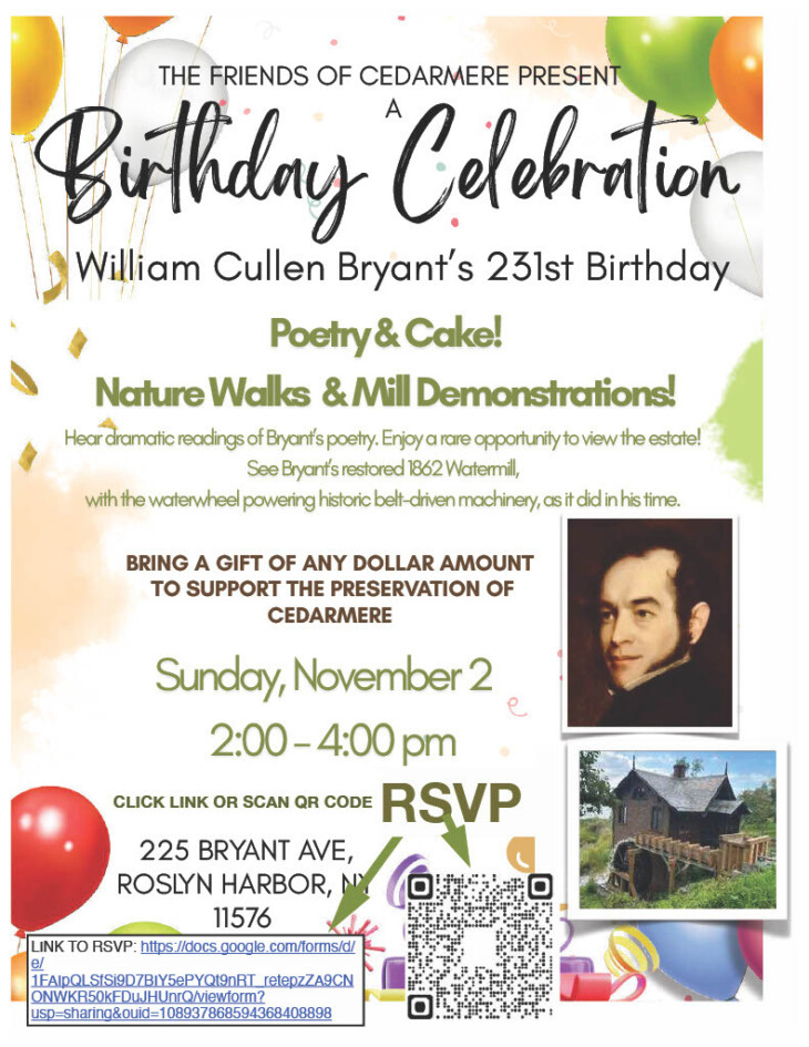 Cedarmere Bryants birthday 2025 flyer