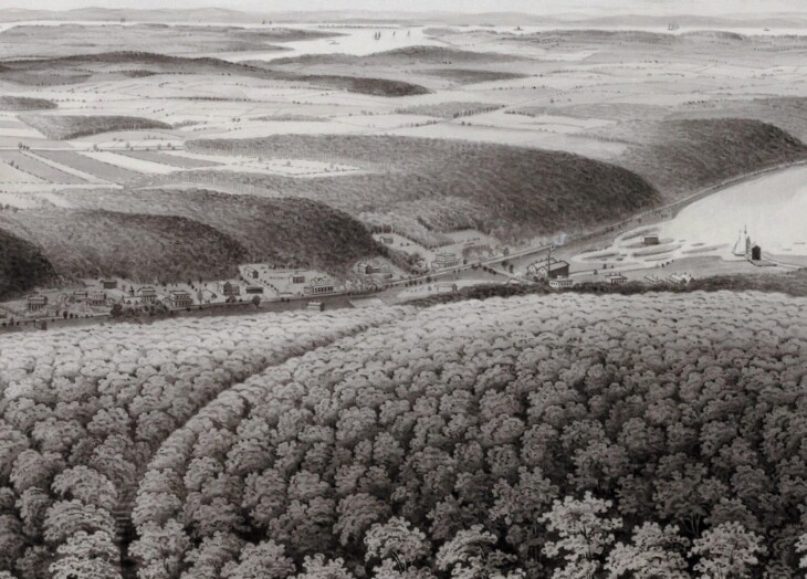 Grand Panorama View from the Harbor Hill Roslyn L I Looking North Preservation Long Island 1996 3 1 1
