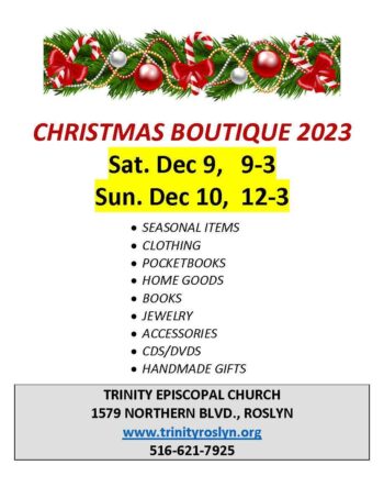 Trinity christmas boutique flyer 2023